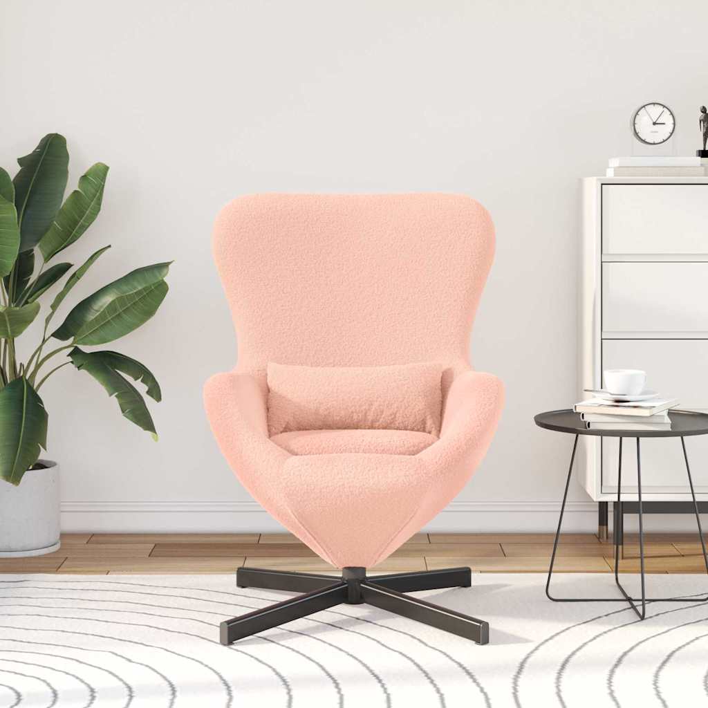 Eggstol Rosa 63 X 73 X 90 Cm Krøllete Ull-Lignende Stoff