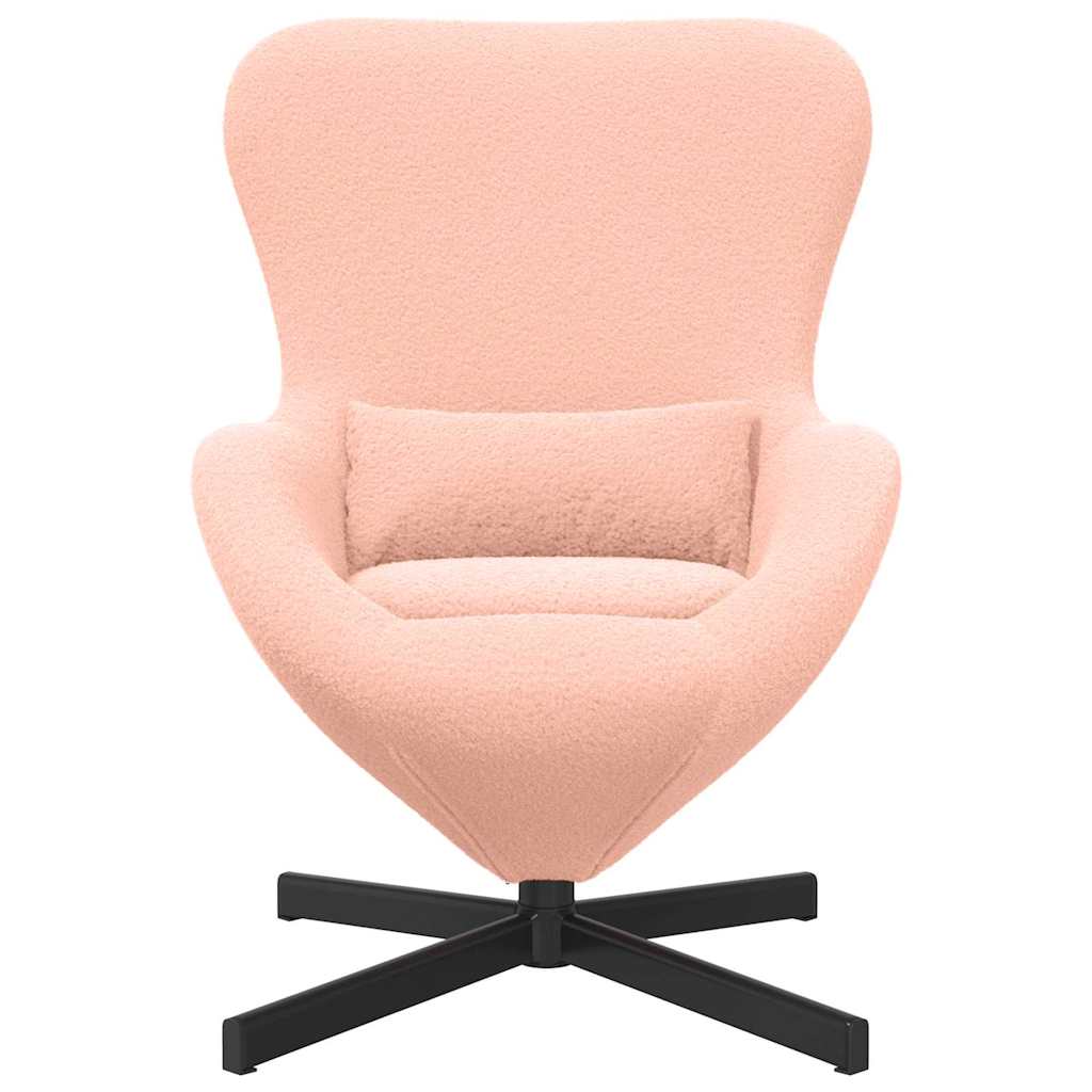 Eggstol Rosa 63 X 73 X 90 Cm Krøllete Ull-Lignende Stoff