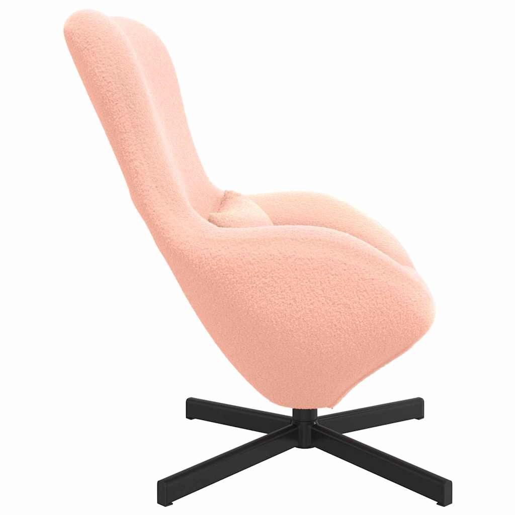 Eggstol Rosa 63 X 73 X 90 Cm Krøllete Ull-Lignende Stoff