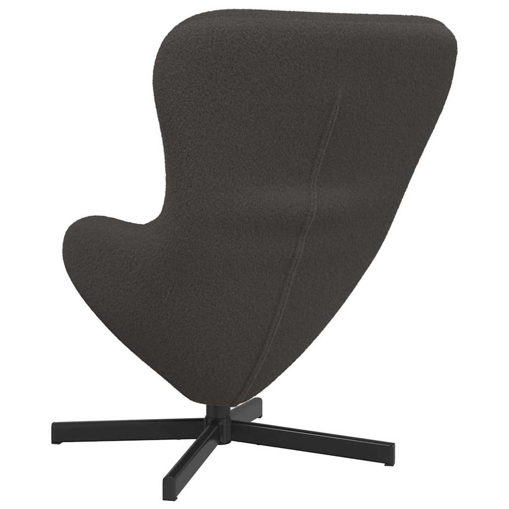 Eggstol Mørke Grå 63 X 73 X 90 Cm Krøllete Ull-Lignende Stoff
