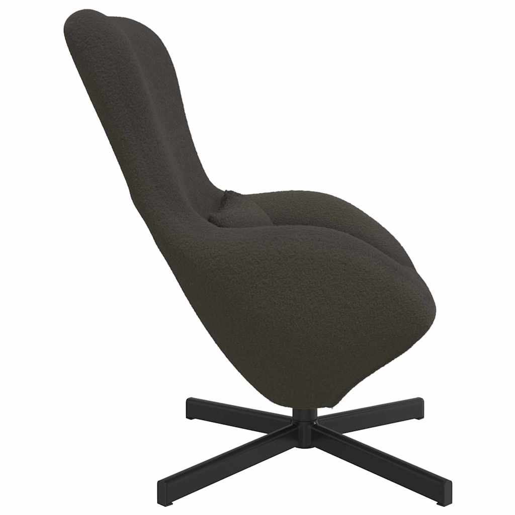 Eggstol Mørke Grå 63 X 73 X 90 Cm Krøllete Ull-Lignende Stoff