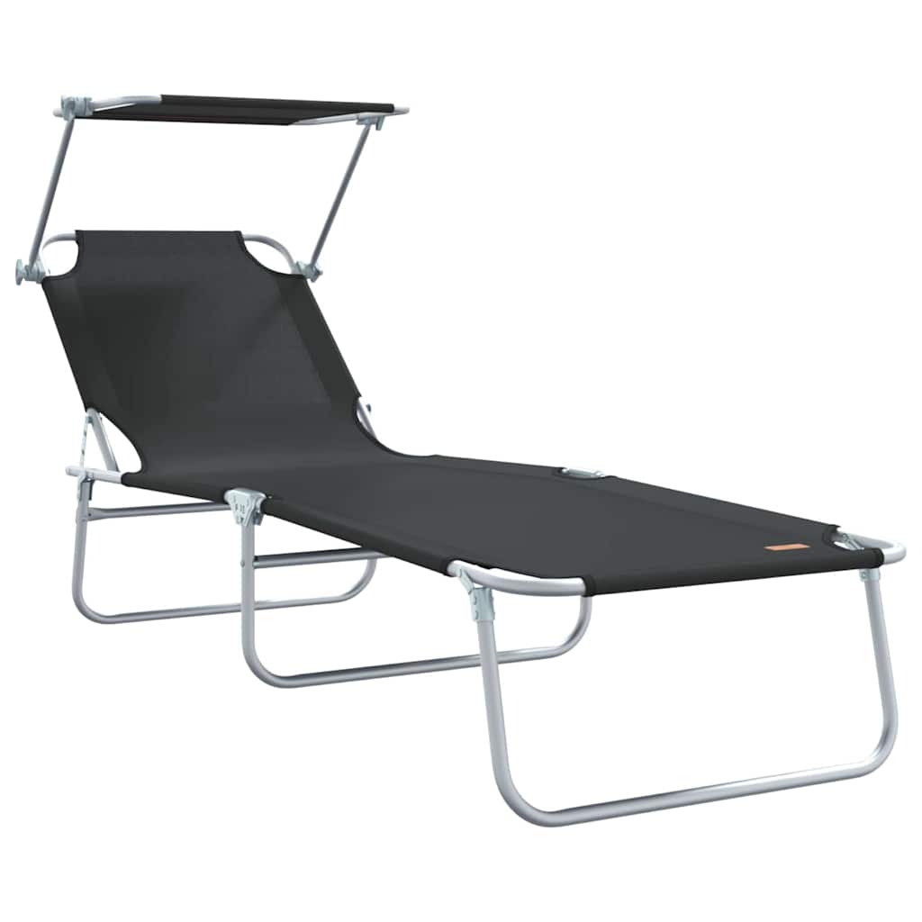 Solstol 2 Pcs Svart 58 X 188 X 77Cm Polyester
