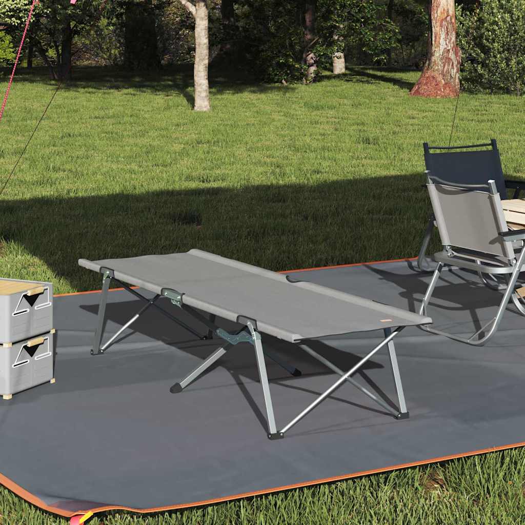 Sammenleggbar Camping Seng Grå 62 X 194 X 42 Cm Oxford-Stoff