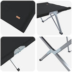 Sammenleggbar Camping Seng 2 Pcs Svart 62 X 194 X 42 Cm