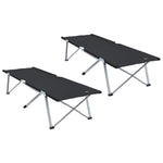 Sammenleggbar Camping Seng 2 Pcs Svart 62 X 194 X 42 Cm