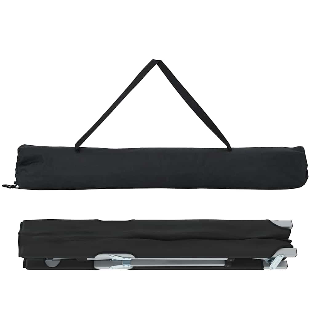 Sammenleggbar Camping Seng 2 Pcs Svart 62 X 194 X 42 Cm