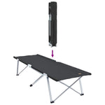Sammenleggbar Camping Seng 2 Pcs Svart 62 X 194 X 42 Cm