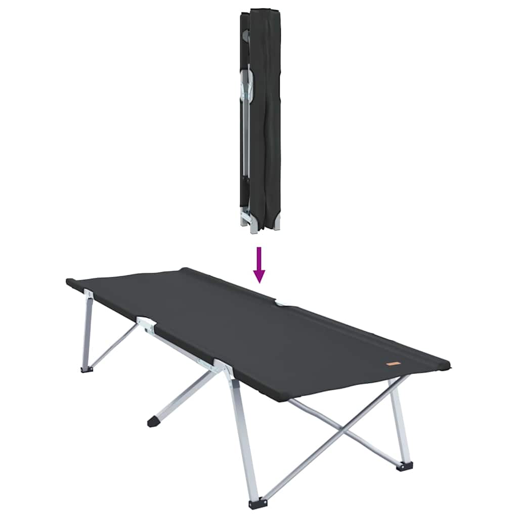 Sammenleggbar Camping Seng 2 Pcs Svart 62 X 194 X 42 Cm
