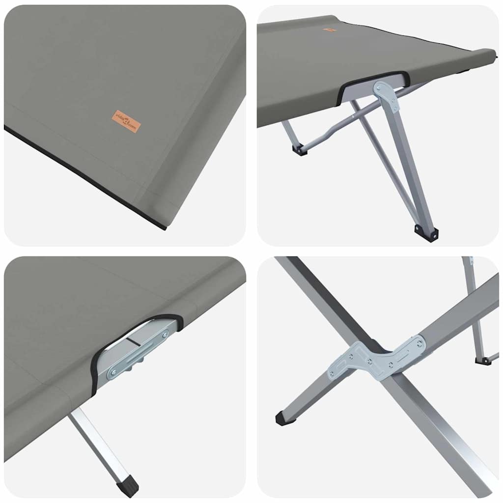 Sammenleggbar Camping Seng 2 Pcs Grå 62 X 194 X 42 Cm