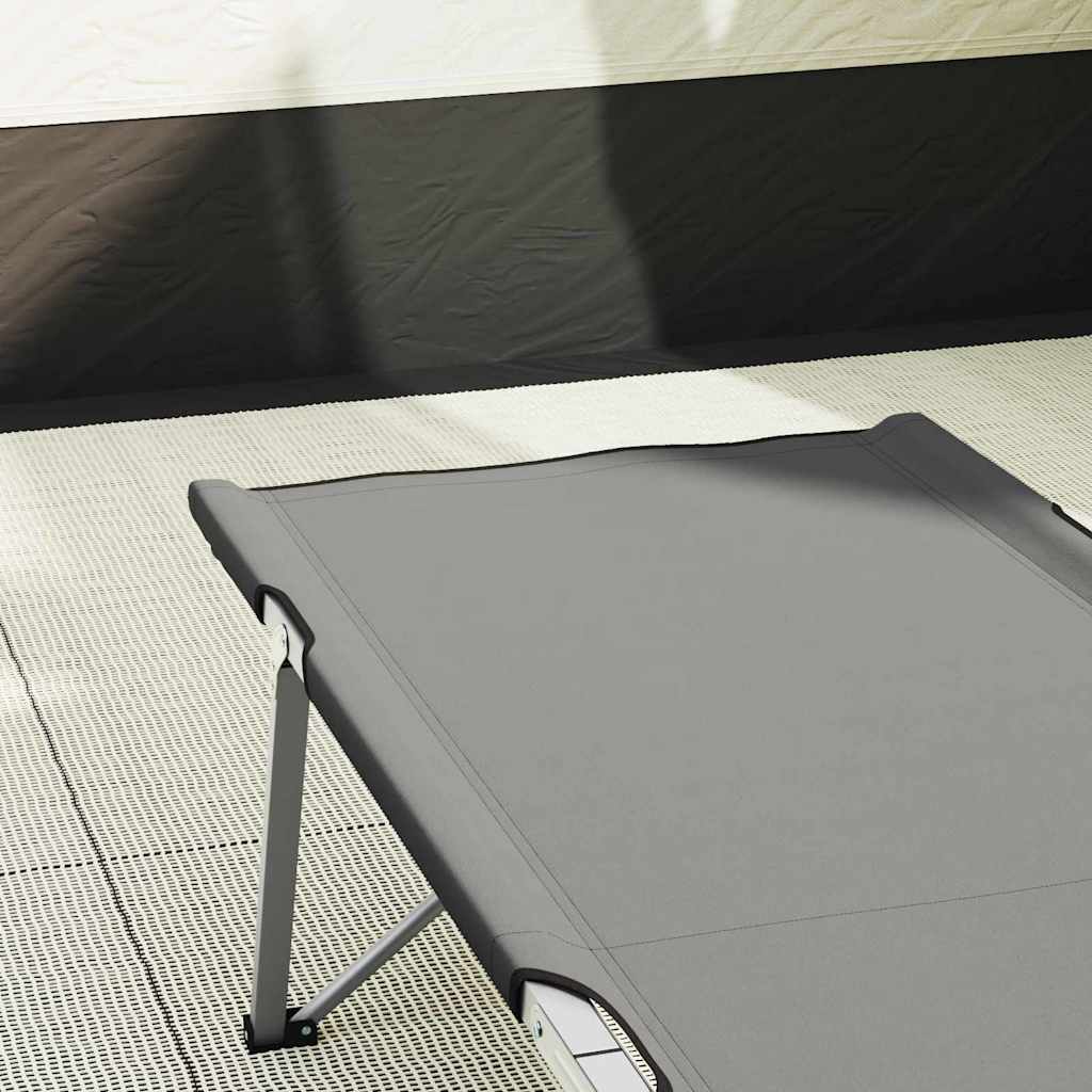 Sammenleggbar Camping Seng 2 Pcs Grå 62 X 194 X 42 Cm