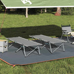 Sammenleggbar Camping Seng 2 Pcs Grå 62 X 194 X 42 Cm