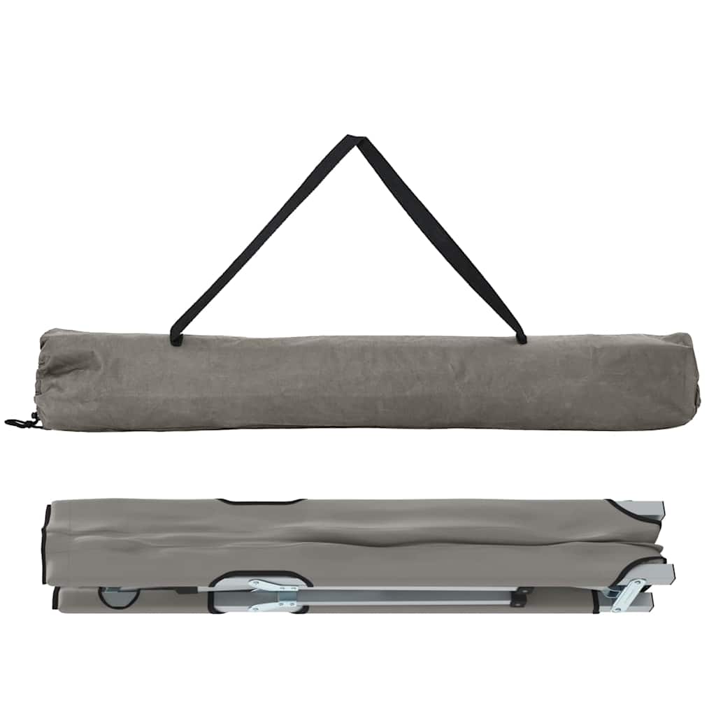Sammenleggbar Camping Seng 2 Pcs Grå 62 X 194 X 42 Cm