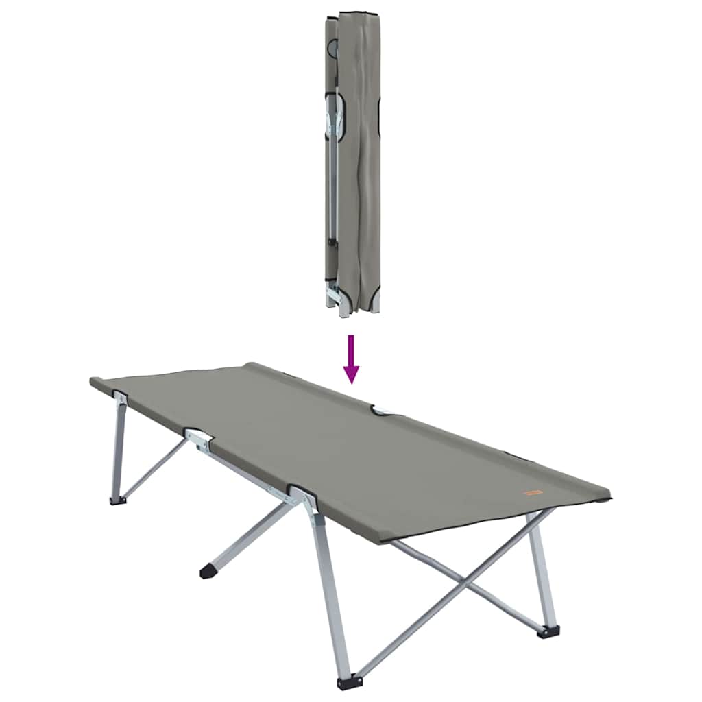 Sammenleggbar Camping Seng 2 Pcs Grå 62 X 194 X 42 Cm