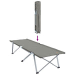 Sammenleggbar Camping Seng 2 Pcs Grå 62 X 194 X 42 Cm