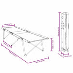Sammenleggbar Camping Seng 2 Pcs Grå 62 X 194 X 42 Cm