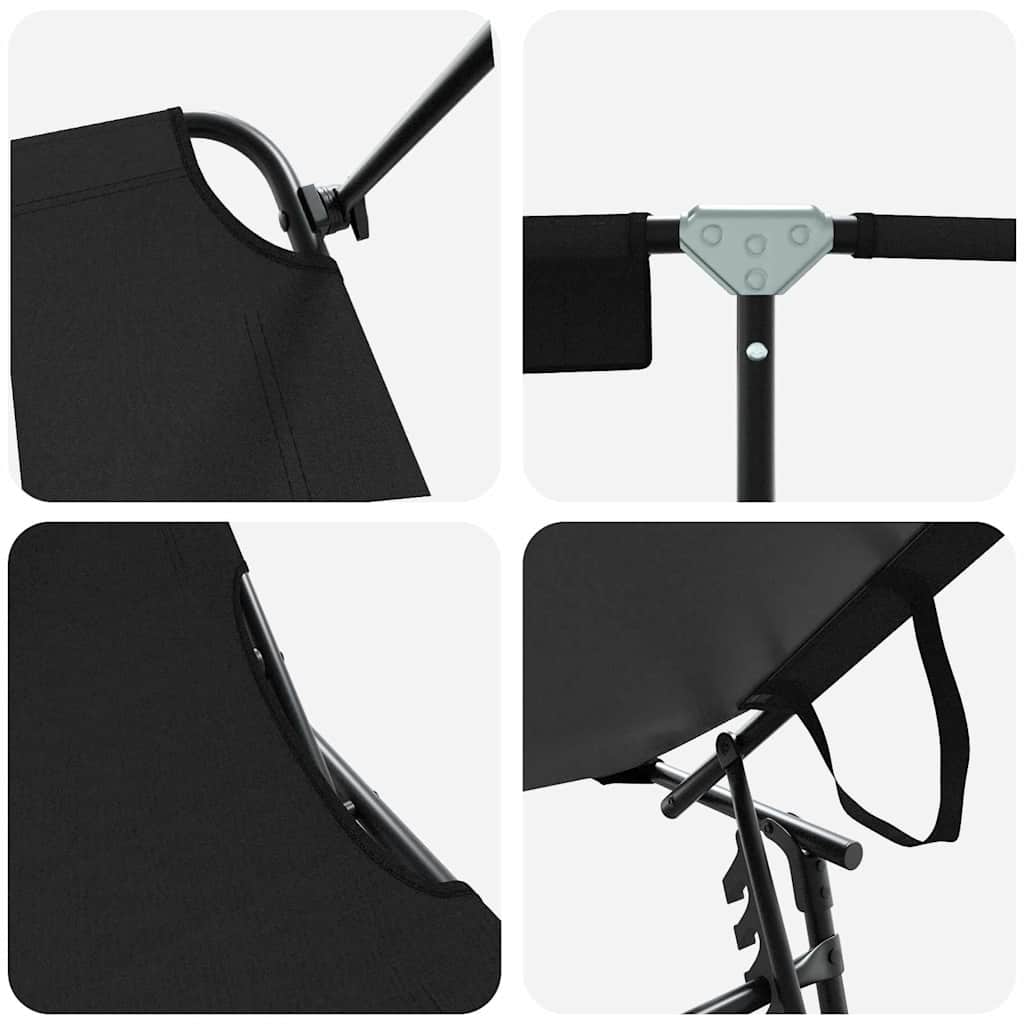 Sammenleggbar Solstol Svart 190 X 57 X 81 Cm Oxford