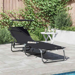 Sammenleggbar Solstol Svart 190 X 57 X 81 Cm Oxford