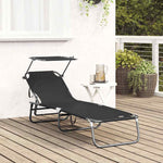 Sammenleggbar Solstol Svart 190 X 57 X 81 Cm Oxford