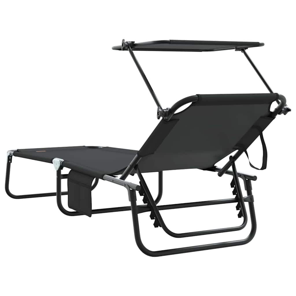 Sammenleggbar Solstol Svart 190 X 57 X 81 Cm Oxford