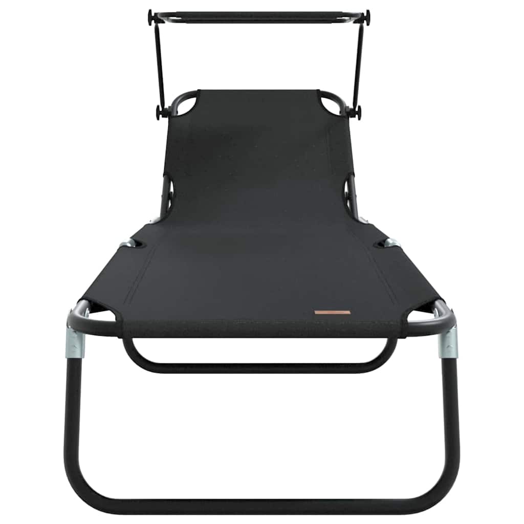 Sammenleggbar Solstol Svart 190 X 57 X 81 Cm Oxford