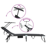 Sammenleggbar Solstol Svart 190 X 57 X 81 Cm Oxford
