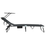 Sammenleggbar Solstol Svart 190 X 57 X 81 Cm Oxford
