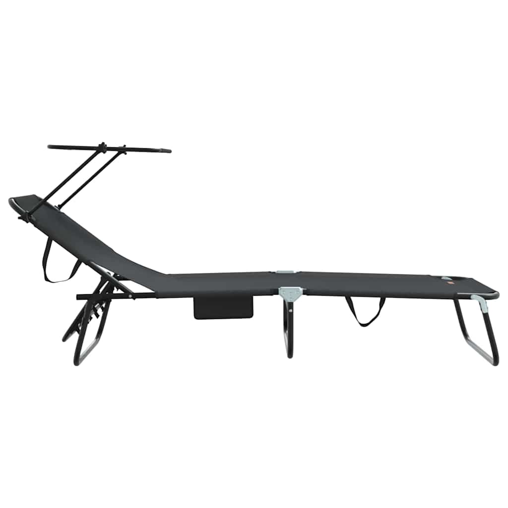 Sammenleggbar Solstol Svart 190 X 57 X 81 Cm Oxford