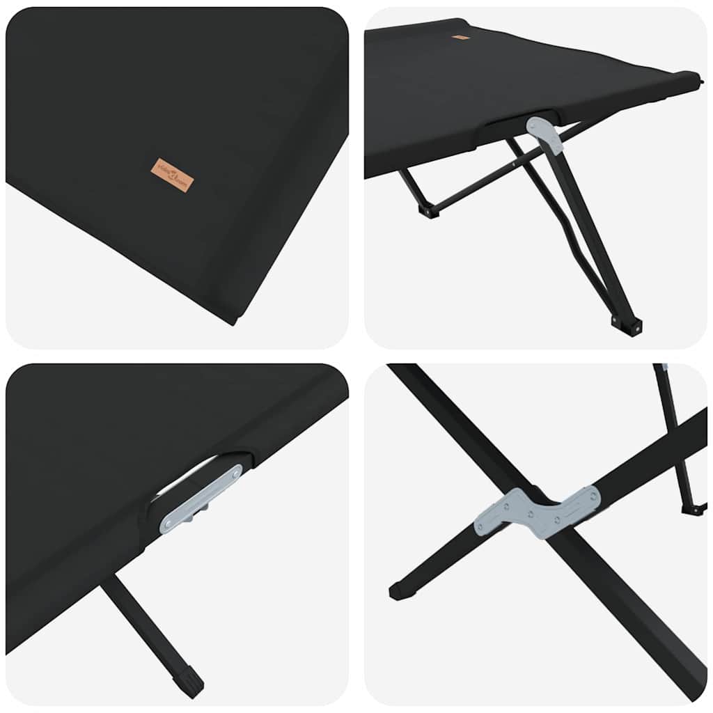 Sammenleggbar Camping Seng Svart 206 X 76 X 74 Cm Oxford-Stoff