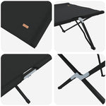 Sammenleggbar Camping Seng Svart 206 X 76 X 74 Cm Oxford-Stoff