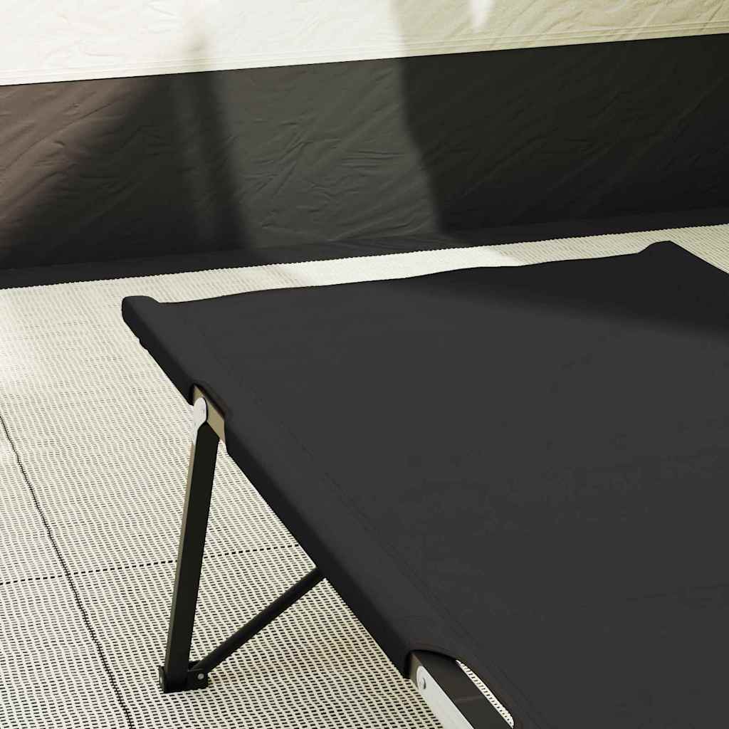 Sammenleggbar Camping Seng Svart 206 X 76 X 74 Cm Oxford-Stoff