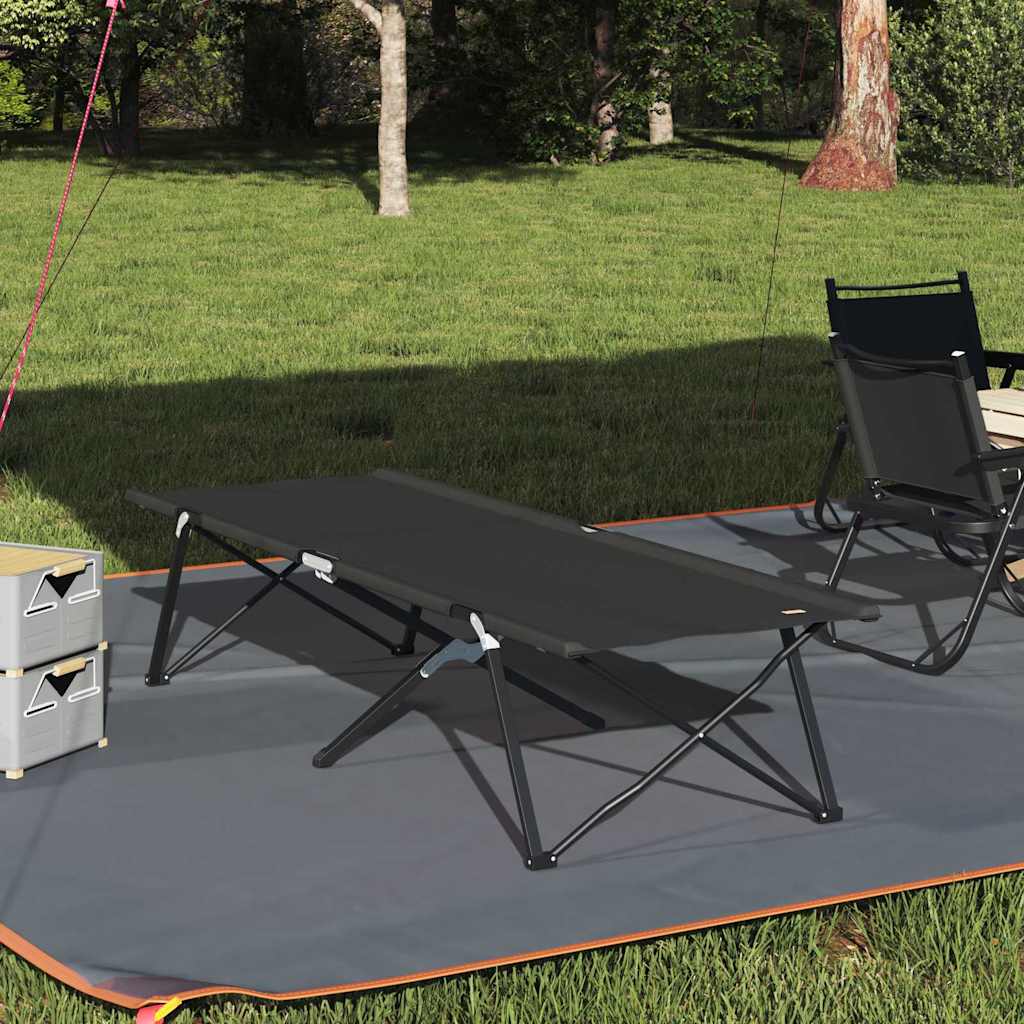 Sammenleggbar Camping Seng Svart 206 X 76 X 74 Cm Oxford-Stoff