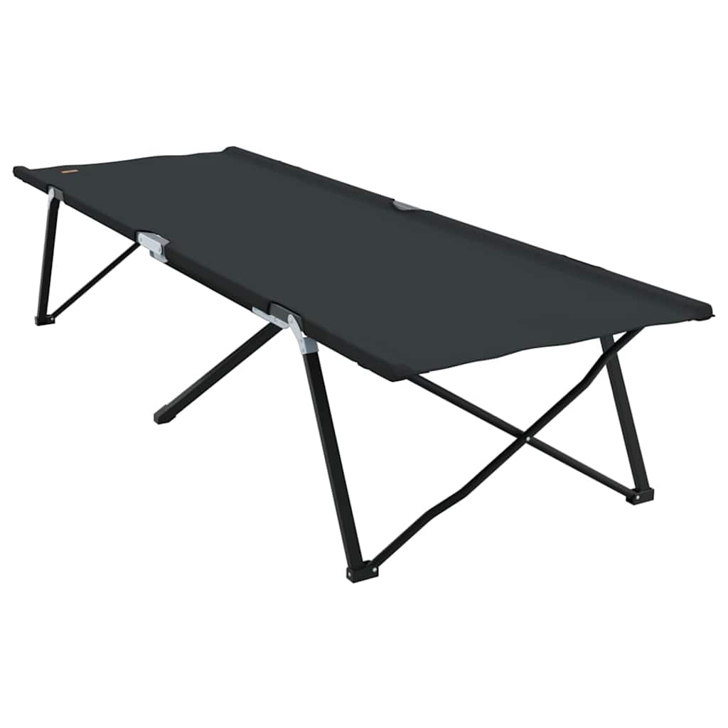 Sammenleggbar Camping Seng Svart 206 X 76 X 74 Cm Oxford-Stoff