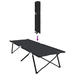 Sammenleggbar Camping Seng Svart 206 X 76 X 74 Cm Oxford-Stoff
