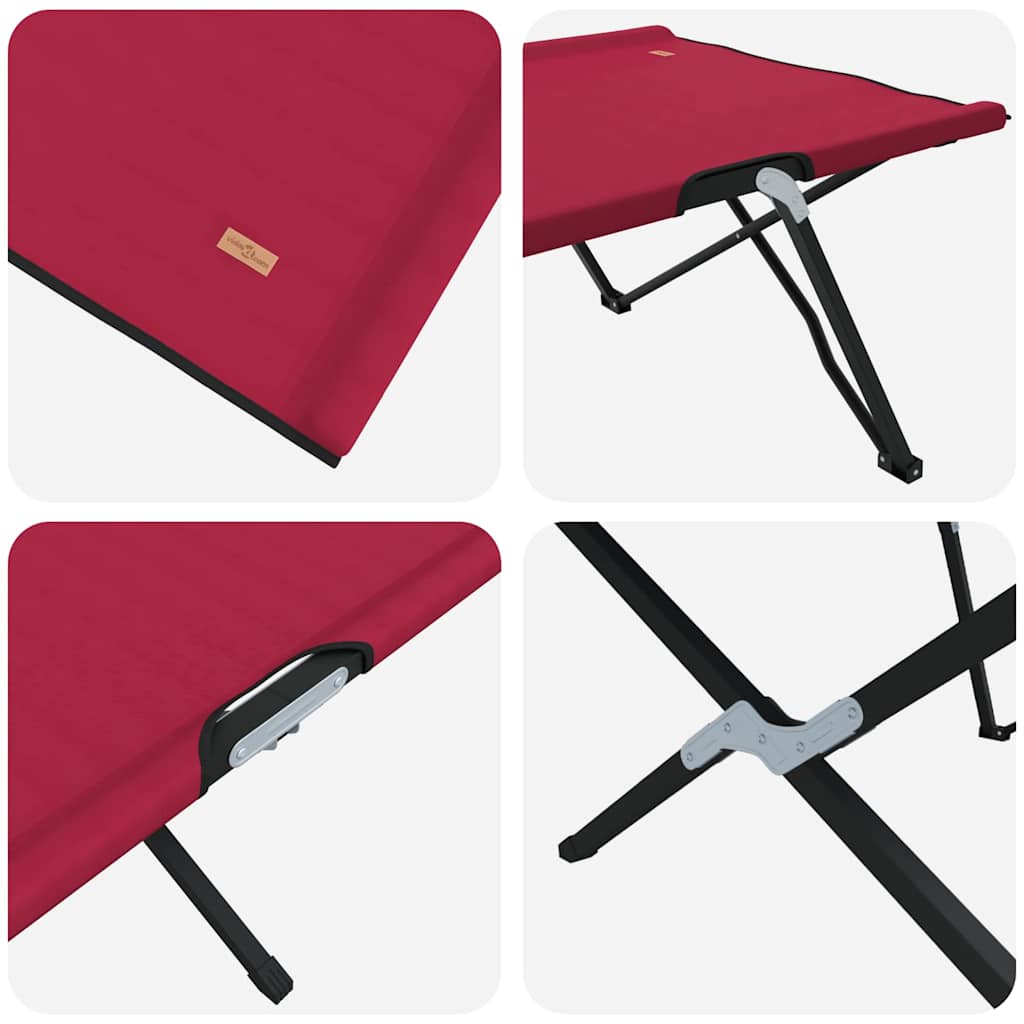 Sammenleggbar Camping Seng Rød 206 X 76 X 74 Cm Oxford-Stoff