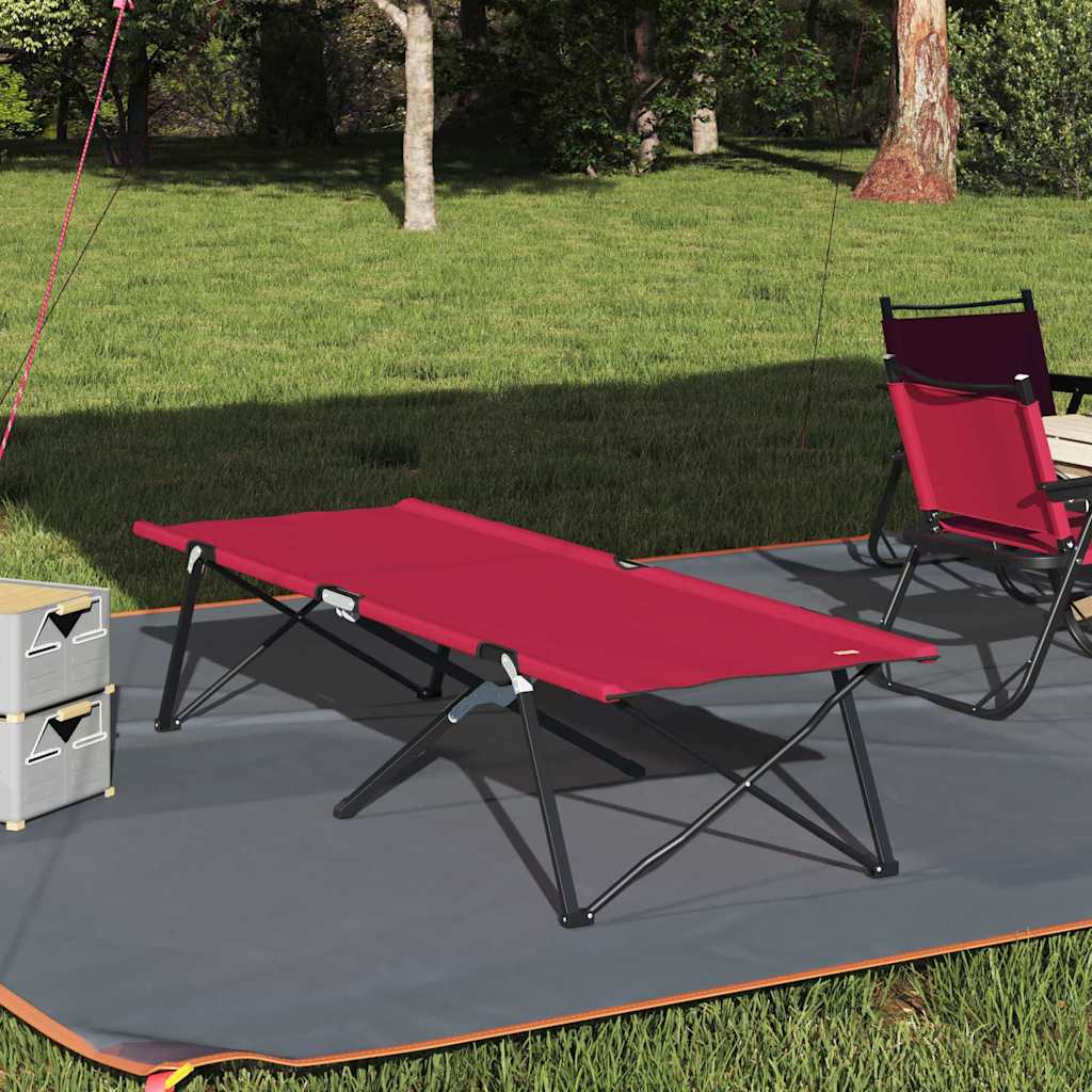 Sammenleggbar Camping Seng Rød 206 X 76 X 74 Cm Oxford-Stoff
