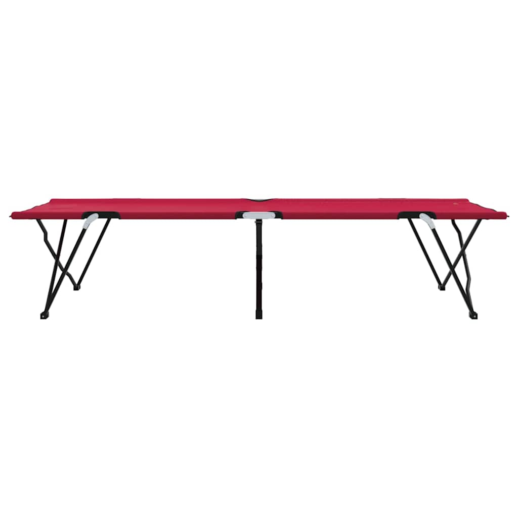 Sammenleggbar Camping Seng Rød 206 X 76 X 74 Cm Oxford-Stoff