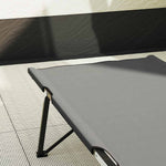Sammenleggbar Camping Seng Grå 206 X 76 X 74 Cm Oxford-Stoff