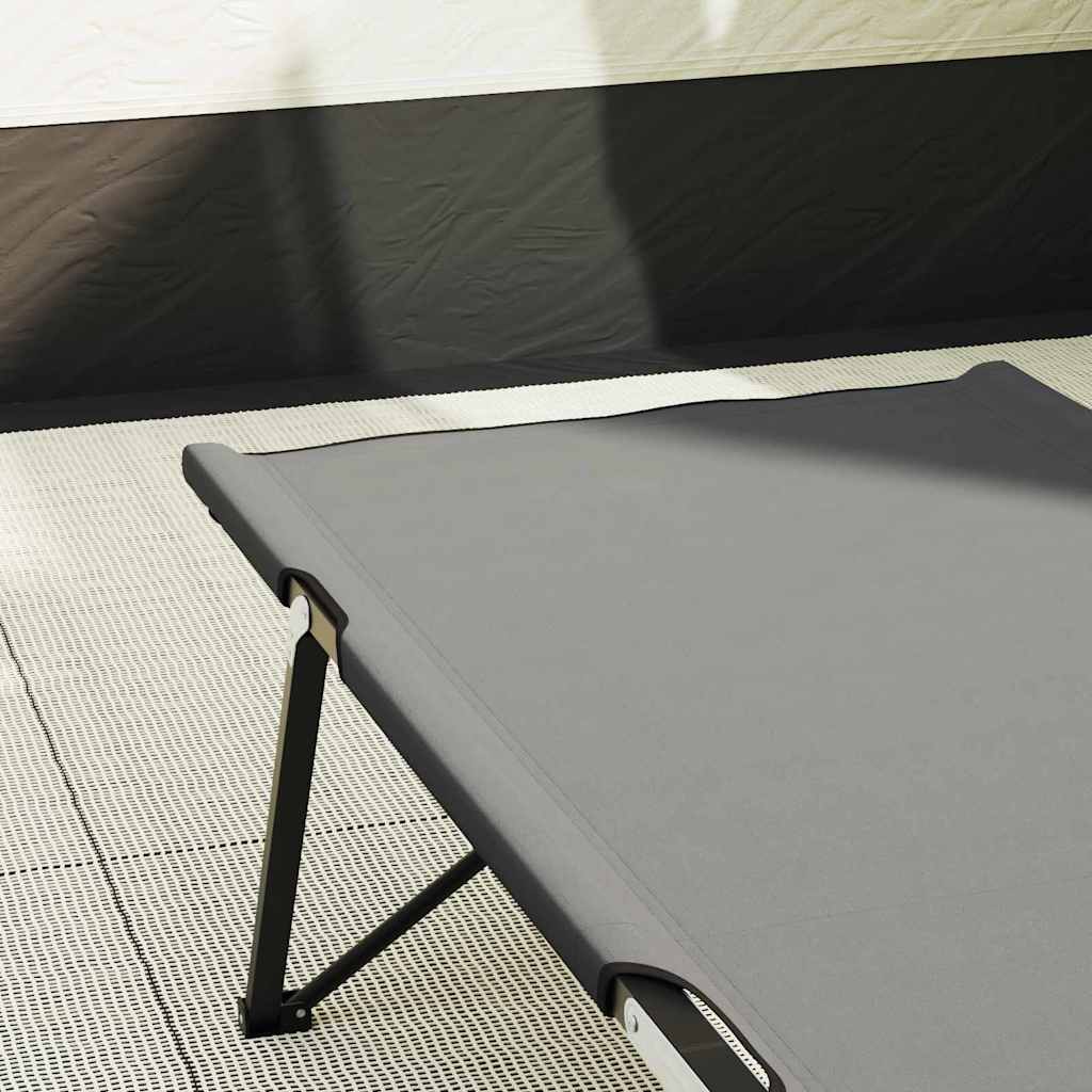 Sammenleggbar Camping Seng Grå 206 X 76 X 74 Cm Oxford-Stoff