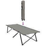 Sammenleggbar Camping Seng Grå 206 X 76 X 74 Cm Oxford-Stoff