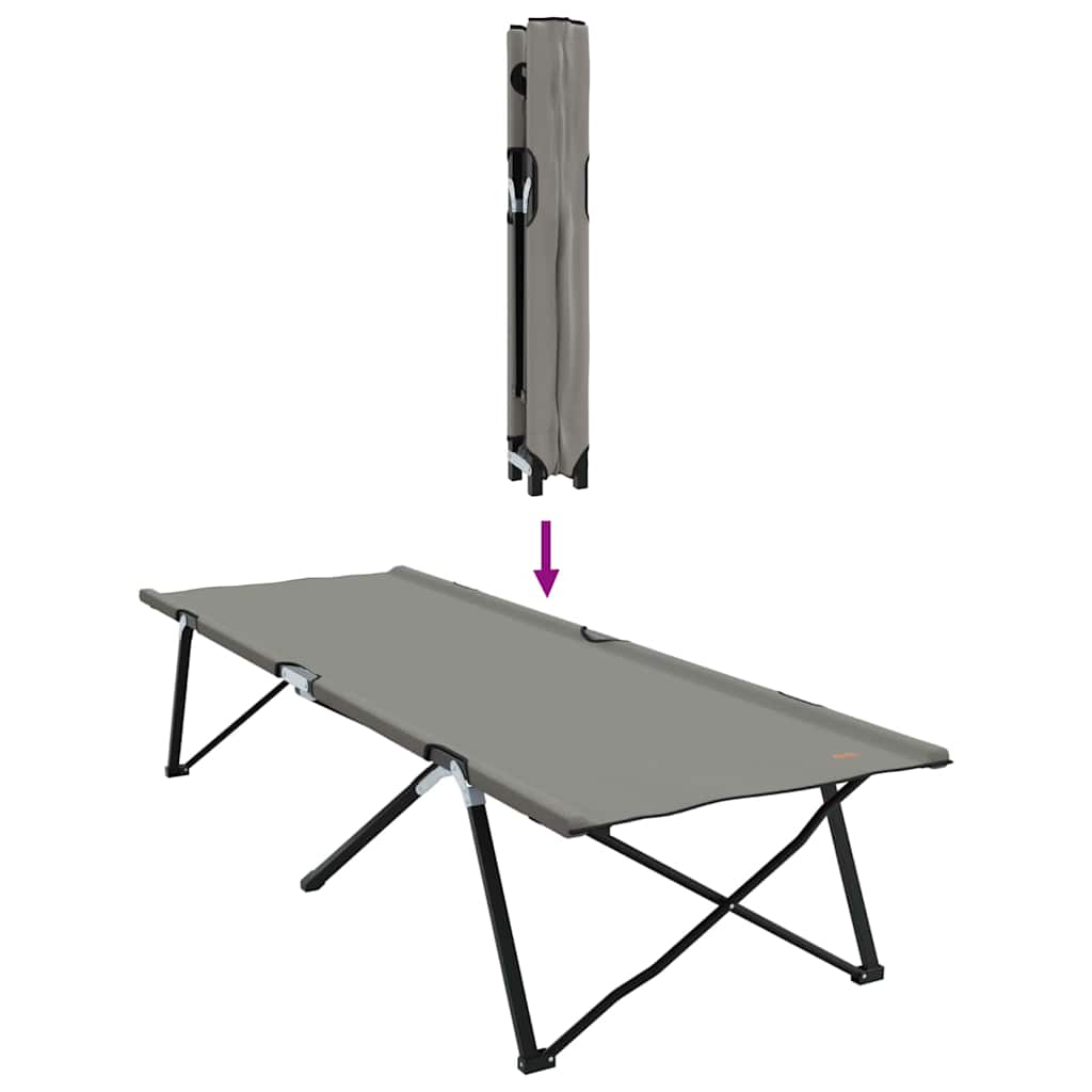 Sammenleggbar Camping Seng Grå 206 X 76 X 74 Cm Oxford-Stoff