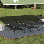 Sammenleggbar Camping Seng 2 Pcs Svart 206 X 76 X 74 Cm