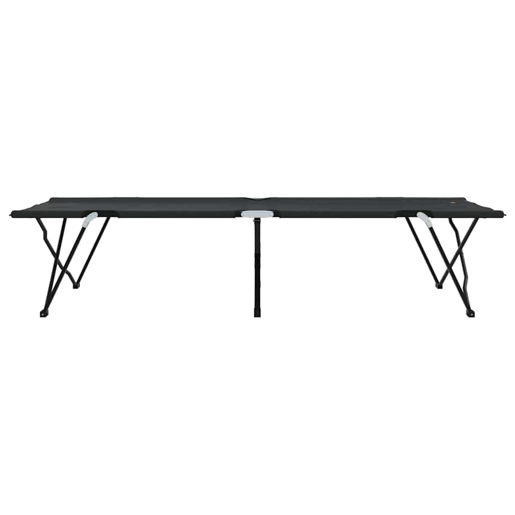 Sammenleggbar Camping Seng 2 Pcs Svart 206 X 76 X 74 Cm