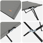 Sammenleggbar Camping Seng 2 Pcs Grå 206 X 76 X 74 Cm