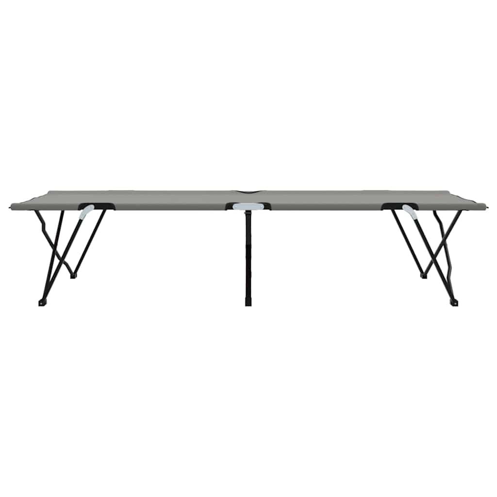 Sammenleggbar Camping Seng 2 Pcs Grå 206 X 76 X 74 Cm