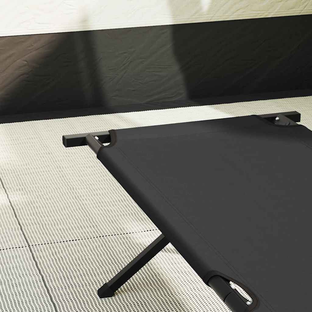 Sammenleggbar Camping Seng Svart Oxford-Stoff