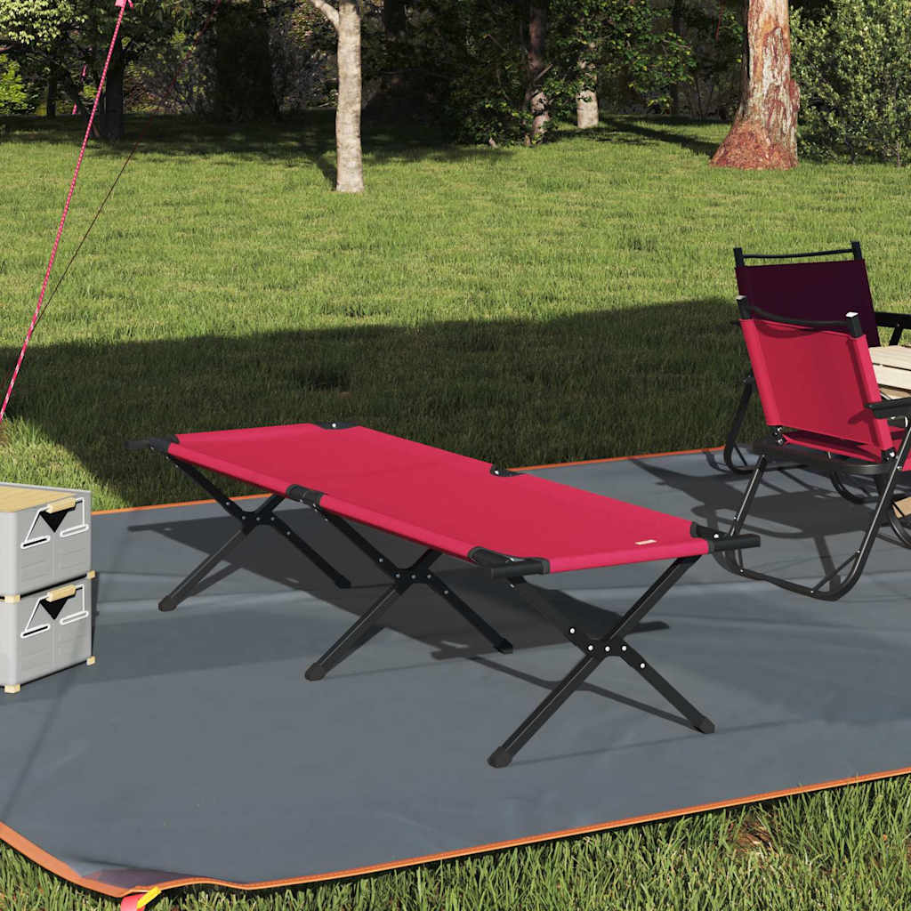 Sammenleggbar Camping Seng Rød Oxford-Stoff