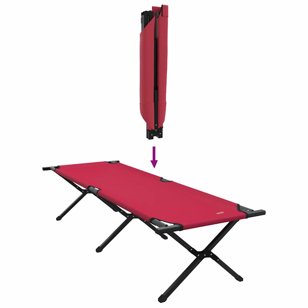 Sammenleggbar Camping Seng Rød Oxford-Stoff