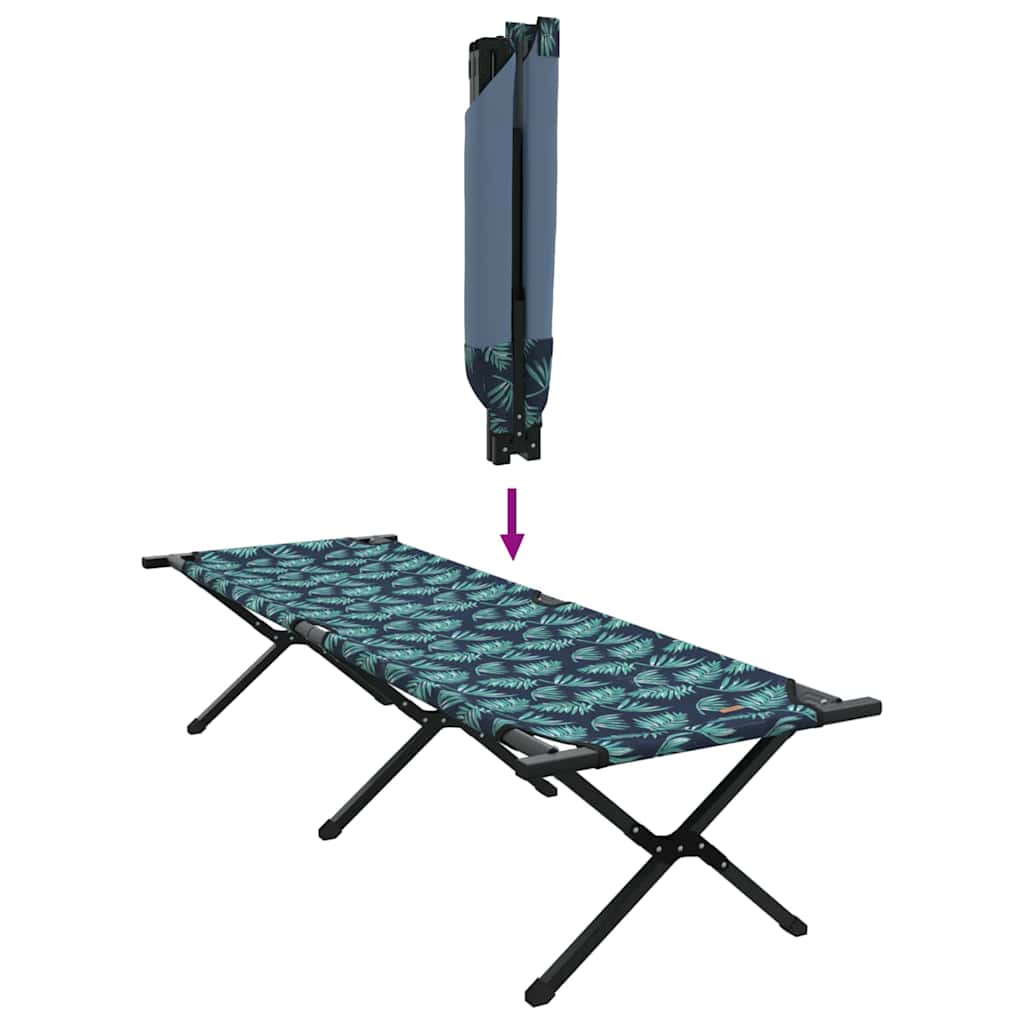 Sammenleggbar Camping Seng Bladmønster Oxford-Stoff