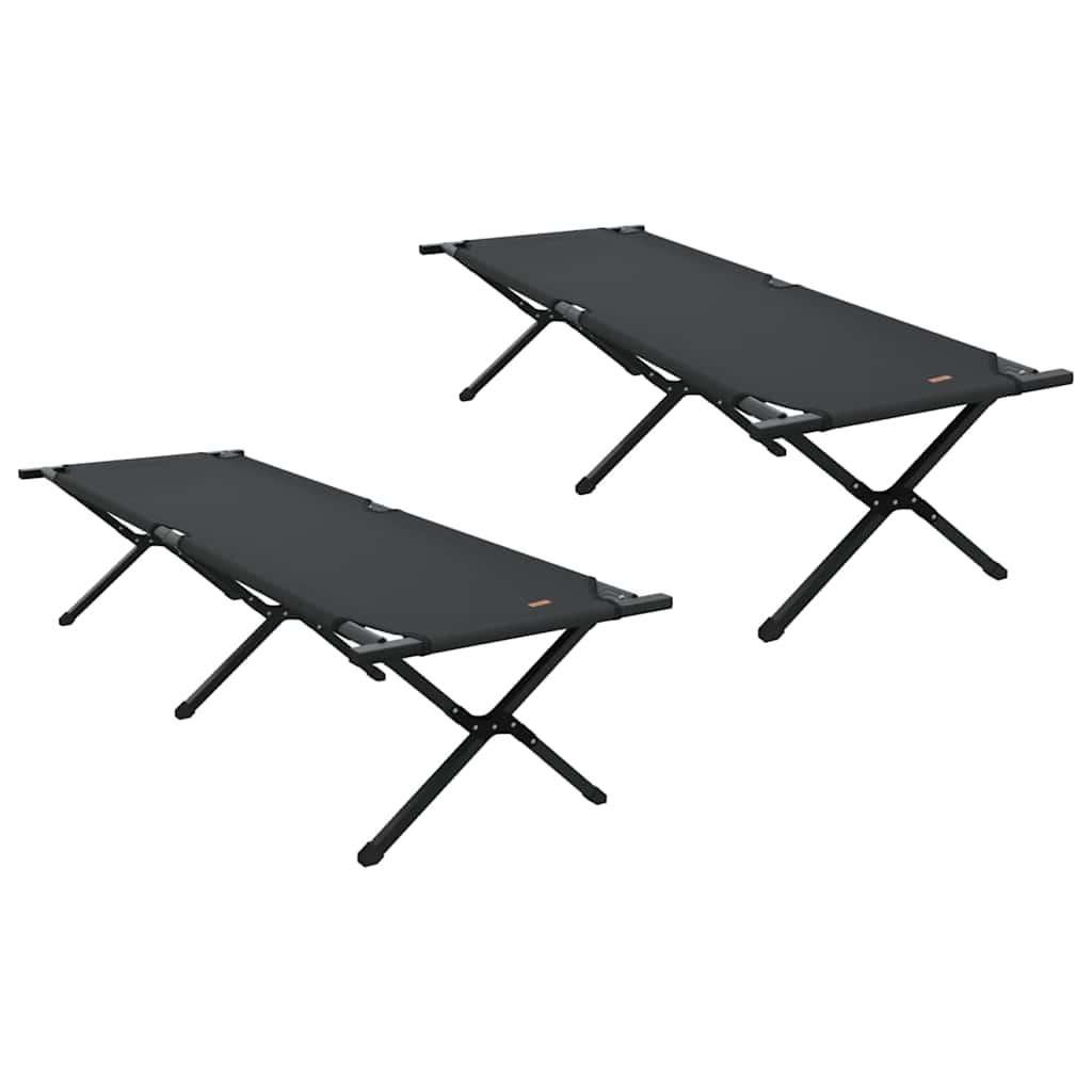 Sammenleggbar Camping Seng Svart Oxford-Stoff