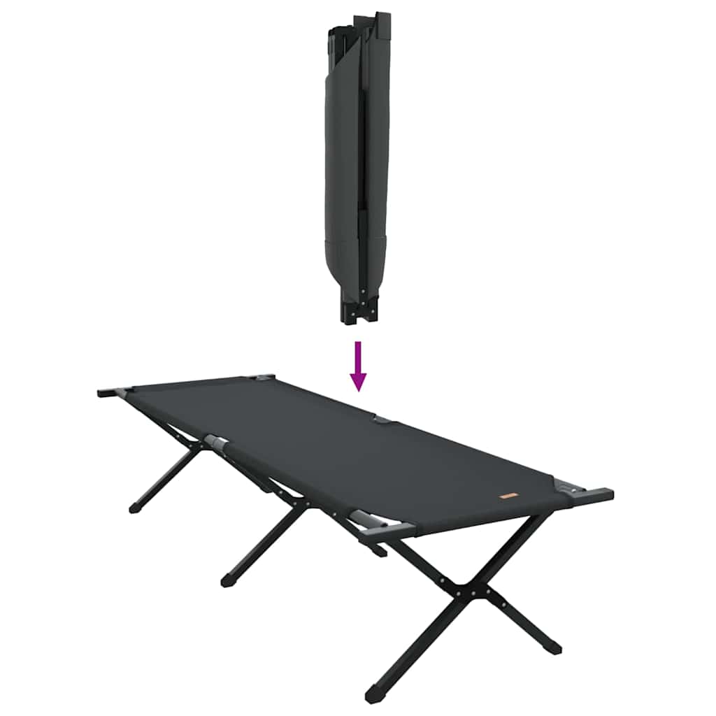 Sammenleggbar Camping Seng Svart Oxford-Stoff